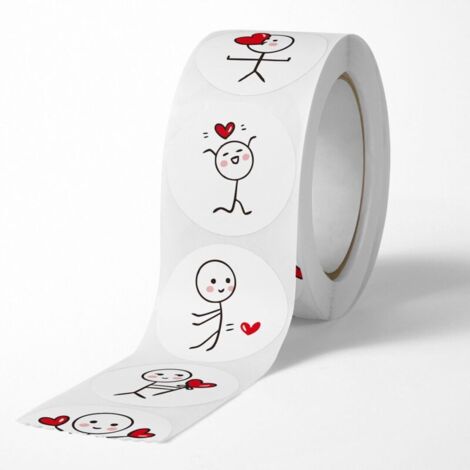 Lot de 500 autocollants en forme de cœur pour la Saint-Valentin, 12 modèles, pour décoration de mariage, pour enfants, cadeau (1/3)