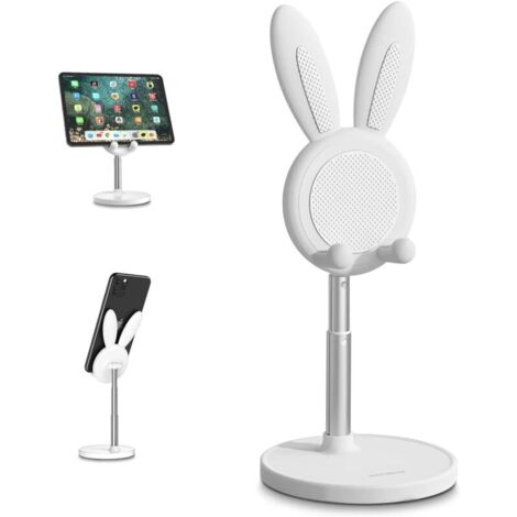 Support de téléphone de bureau en forme de lapin, couleur blanche, accessoire mignon pour bureau (1/5)