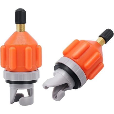 Lot de 2 adaptateurs de pompe gonflables pour stand up paddle – Adaptateur universel standard de valve d'air Schrader, adaptateur de connecteur de tête de pompe pour bateaux gonflables, kayaks, planch (1/5)