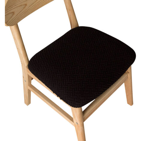 Lot de 3 housses de chaise extensibles en polaire, couleur noire, protection et décoration (1/4)