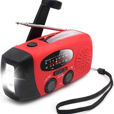 Radio à piles (rechargeable) pour les catastrophes - Radio à manivelle - Radio d'urgence - Radio d'urgence à manivelle solaire (1/5)