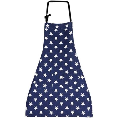 Tablier Tablier de Cuisine(Bleu Marine),Tablier de Cuisine Femme Tablier pour Cuisine,Ajustable en Lin de Coton Tablier pour Cuisine Familial Restaurant Barbecue (1/4)
