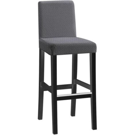 1pcs short back long checkered jacquard chair covers - Gris foncé, one-piece stretch chair covers, modern and durable, suitable for home hotel restaurant banquet kitchen decoration (1/3)