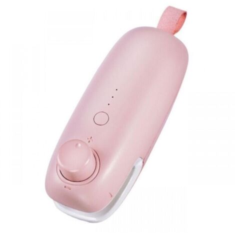 Mini scelleuse sous vide thermique rechargeable USB 2 en 1, portable pour sacs de chips et sacs en plastique de conservation des aliments - Rose (1/4)