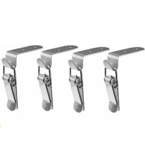 Lot de 4 serrures à bascule, serrures à ressort, serrures à bascule en acier inoxydable pour boîtes à outils, serrures à levier, tiroirs, boîtes à outils (4 pièces) (1/3)