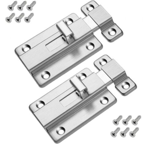 Serrure de porte coulissante en applique en 2 parties en acier inoxydable Serrures pour salles de bains et armoires (1/3)