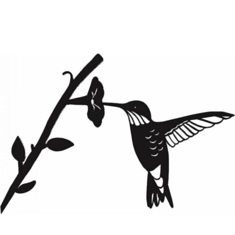Silhouette d'oiseau en métal – silhouette d'oiseau en fer forgé noir, oiseaux sur une branche, Art déco pour la maison, le jardin, la terrasse extérieure (1/4)