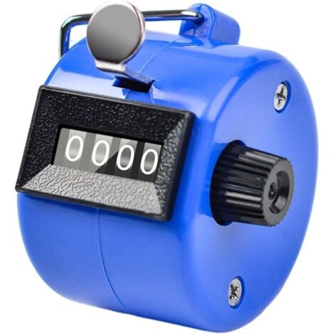 Compteur manuel 1 pièce Compteur à clics à 4 chiffres Compteur manuel mécanique Compteur à clics - bleu (1/5)