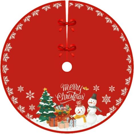 Jupe de Sapin de Noël de 90 cm de Diamètre, Tapis de Sapin de Noël Artisanal, Tabliers de Fond de Sapin de Noël, Décoration pour Sapin de Noël, Décoration D'intérieur, point de Noël (1/4)