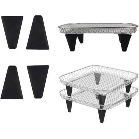 Ensemble de 16 supports surélevés en silicone pour grille de déshydratation, Idéal pour les paniers de friteuse à air empilables à plusieurs niveaux (1/4)