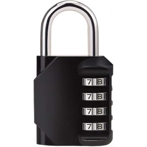Verrou à combinaison 4 chiffres Cadenas antirouille, Cadenas de sécurité, Mental et en acier plaqué, résiste aux intempéries Motif pour l'école Gym Locker (1/5)