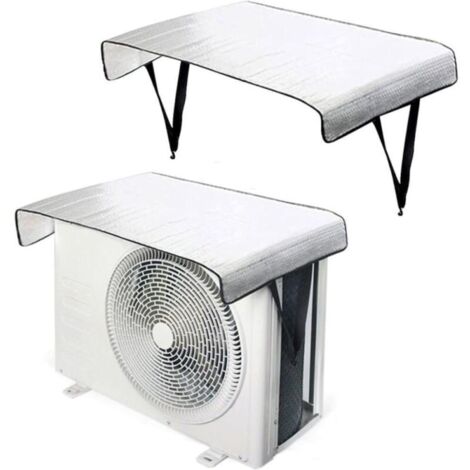 Housse de Climatiseur Exterieur, 2 PCS Étanche Couverture Extérieure de Climatiseur, Universelle Film de Aluminium Housse de Protection Anti-UV Anti-Neige pour Unité Extérieure de Climatiseur (1/5)