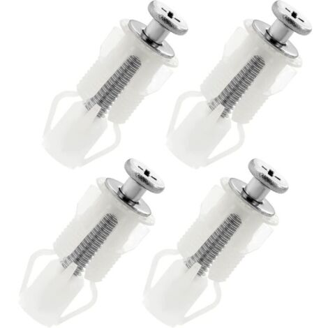 Kit de charnière et de fixation pour abattant de toilette 4 pièces, y compris les vis pour le remplacement des abattants de toilette (1/5)