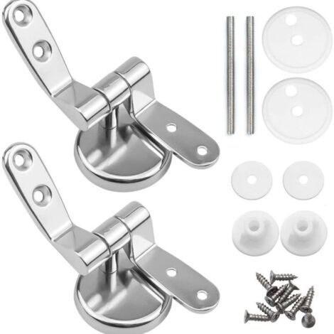 Charnière de remplacement pour siège de toilette avec boulons, vis et écrous, pièces de rechange en alliage de zinc - Siège de toilette réglable (1/5)