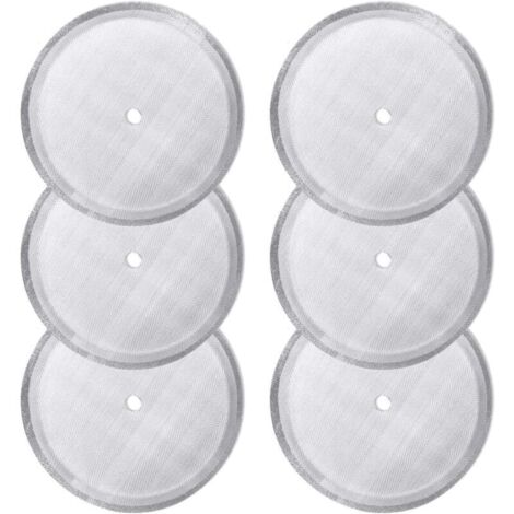 Filtre de rechange réutilisable en acier inoxydable pour cafetières à piston universelles de 1 000 ml (34 oz) et 8 tasses (lot de 6) (1/5)