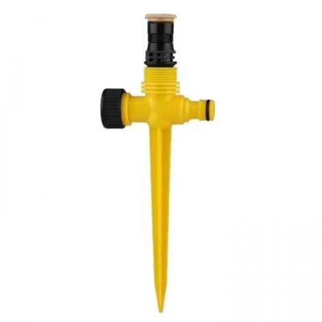 Lot de 4 arroseurs de pelouse, arroseur de jardin rotatif à 360°, système d'arrosage automatique avec arroseur réglable (jaune) (1/4)