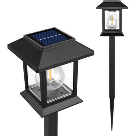 Lampes solaires d'extérieur, lot de 2, étanches, automatiques, pour jardin, allée, pelouse, entrée de garage, décoration de cour (1200 mAh) (1/5)