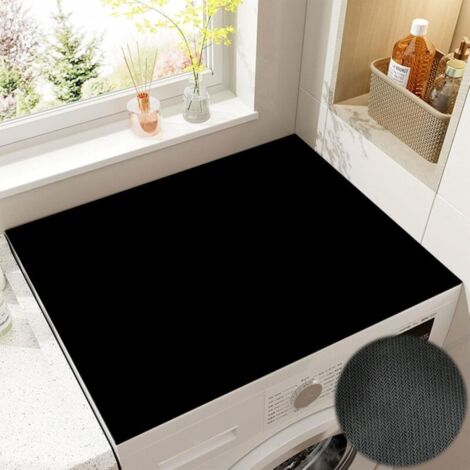Housse de Protection pour Machine à Laver Top 60 x 60 cm Gris Tapis de Dessus de Machine Laver Antidérapant Couverture Universelle pour Machine Laveuse ou Sécheuse,Noir (1/4)