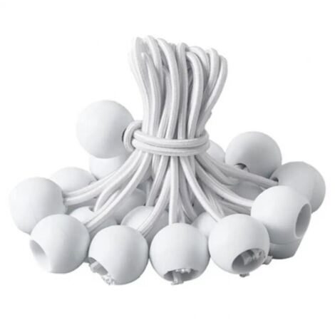 Tendeurs de bâche, lot de 30, pour bannières, bâches, harnais d'extension de tente, support de bâche (blanc - 150 mm) (1/5)