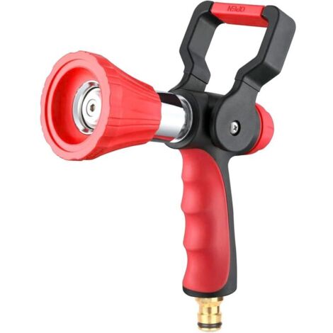 Buse d'incendie haute pression, buse de tuyau d'arrosage en métal robuste avec poignée de poussée ergonomique et poignée à levier, buse réglable pour l'arrosage des pelouses et des jardins (1/5)
