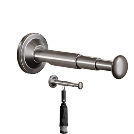 Séchoir à linge télescopique 2 pièces, barre de suspension télescopique pour penderie, support de rangement réglable, gris bronze (1/5)