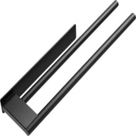 Porte-Serviettes de Salle de Bain sans Perçage en Acier Inoxydable 304 Double Porte Serviette Adhésif à Deux Bras Support Mural(Noir)