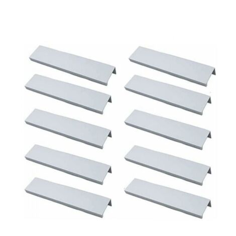 Poignée de meuble de cuisine à 10 profils – Poignée invisible, poignée de meuble brossée, poignée de meuble en alliage d'aluminium argenté, entraxe 96 mm (1/4)