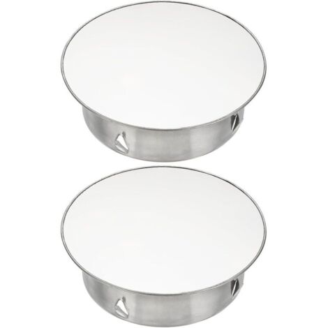 Lot de 2 Bouchon pour Tuyau de Poêle 118mm à 125mm, Cache-trou de cheminée, Cache Tuyau, Couvercle De Trou De Cheminée,Bouchon Cheminée Perforé en Acier Inoxydable Ø 148mm Profondeur 45mm, argent (1/5)