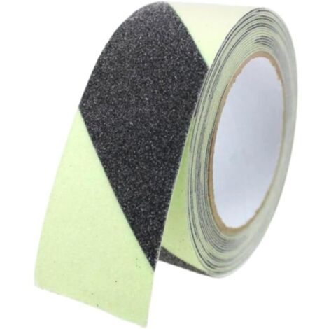 1 Lumineux Ruban Avertissement Lumineux de Antidérapant pour Sécuriser Escaliers et Zones Sombres Ruban Adhésif Ruban Antidérapant Adhésif, Ruban Autocollant Anti-Dérapante 2,5cm×10m (1/5)