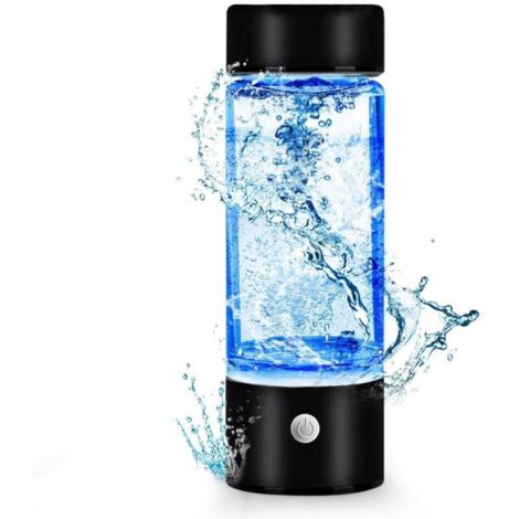 Nouvelle bouteille d'eau à hydrogène, ioniseur d'eau à hydrogène portable, générateur d'eau à hydrogène, rechargeable pour eau riche en hydrogène(noir) (1/5)
