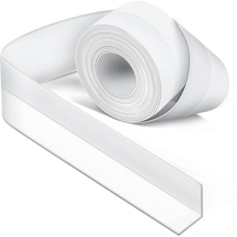 1 x joint de baignoire en silicone blanc, joint de baignoire, ruban d'étanchéité, moule et étanche, ruban adhésif (1/5)