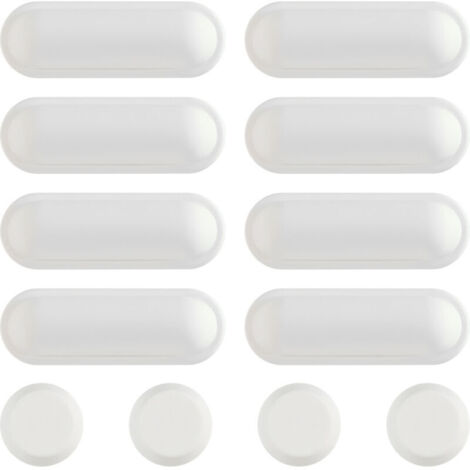 Lot de 20 butoirs de siège de toilette antichoc, 12,5 x 19 mm, blancs, pour installation de salle de bain. (1/5)