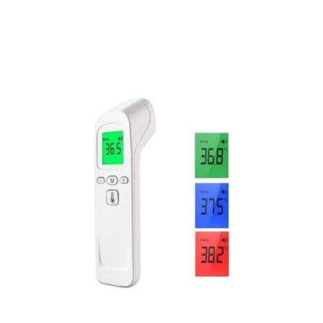Le thermomètre frontal infrarouge médical entre en contact avec la surface de la personne (adulte, enfant, nouveau-né) et de l'œuf. (1/4)