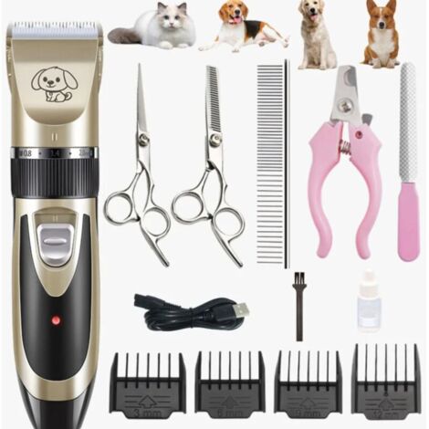 Lntyq Rechargeable tondeuse professionnelle pour animaux de compagnie avec accessoires , amovibles et lavables , pour chiens, chats (1/5)
