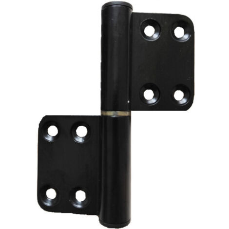 Lntyq Lot de 2 charnières de porte amovibles en alliage d'aluminium noir pour portes de chambre à coucher, meubles et portes d'armoire en bois (noir)