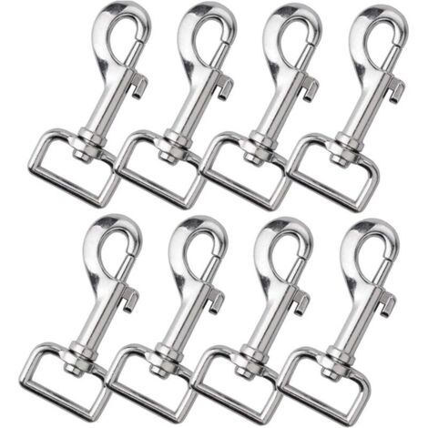 Lntyq 8 Pièces Boulon du Crochet Mousqueton à Œil Pivotant, Pivotant Déclencheur Clips, Clip de Crochet de Déclenchement, Crochets avec Emerillon, pour Animal Domestique Chaînes, Porte-Clé, Sac à Dos
