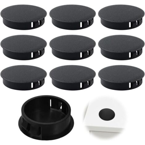 Lntyq Patins pour meubles, cache trou Lot de 10 bouchons de protection en plastique cache vis noir pour trous de 30 mm pour tuyaux pour perçage de meubles (noir) (1/5)