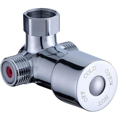 Lntyq Vannes de robinet thermostatique, robinet de robinet G1/2", robinet de mélange d'eau chaude et froide, mitigeur thermostatique contrôle de la température, robinets de douche (1/5)