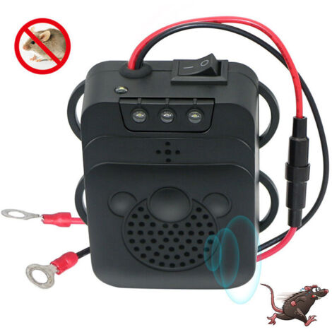 Lntyq Répulsif Ultrason pour Voiture avec Stroboscopique LED, Garage pour Voiture Rongeurs Souris Bestioles Maison Garage Grenier Camping - 1 pcs,8.58.14.1cm (1/4)