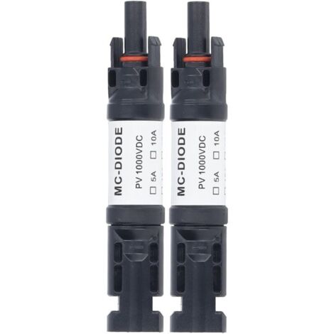 Lntyq 2Pcs Connecteur PV Solaire 1000 V, Connecteur de Fusible Solaire PV MCD IP68 étanche Porte-fusible Solaire PV Anti-retour pour le raccordement de panneaux solaires 30A