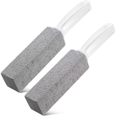 Lntyq Lot de 2 nettoyeurs de toilettes avec poignée ergonomique pour cuvette de toilettes, pierre ponce pour nettoyer les toilettes et éliminer les taches d'eau dure pour toilettes, piscine, salle de