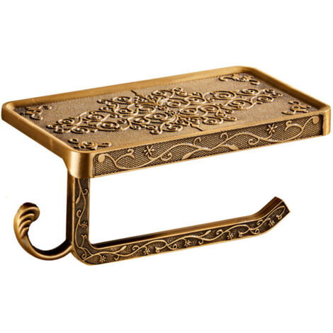 Lntyq Derouleur Papier Toilette Porte Papier toilette Mural Support Papier Toilettes Couleur Porte-Papier Toilette Porte Bronze D'or (1/2)