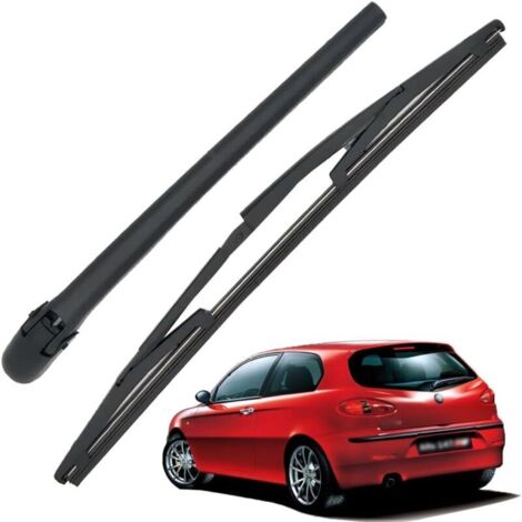 Lntyq Bras Essuie Glace Arrière et Balai Essuie Glace, Arrière de Bras d'Essuie-Glace en Caoutchouc Naturel Toutes Saisons Kit Remplacement pour Alfa Romeo 147 2000-2010