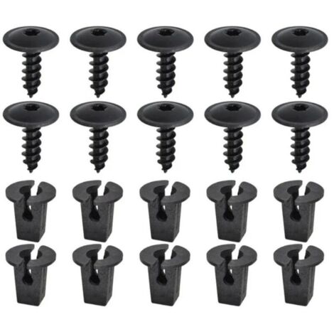 Lntyq Ensemble de clips de fixation pour voiture, 20 Pièces Vis Tôle Pour Garde, Vis Ailes Sous Le Capot Du Moteur, Agrafes Carrosserie pour Pare-Chocs Porte de Voiture Fender Push Kit de Remplacement