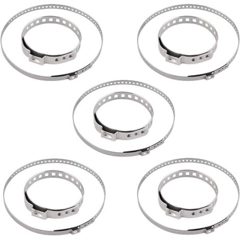 Lntyq 10pcs Collier de serrage de soufflet d'essieu Ajustable, Collier Soufflet Cardan En Acier Inoxydable Jeu de Pinces à Joint CV, véhicule pinces réglables Kit(5 Petites et 5 Grandes)