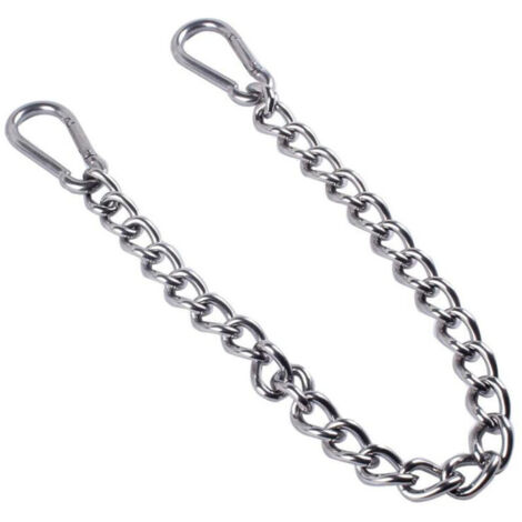 Lntyq Chaîne de chaise suspendue, chaîne avec deux mousquetons, crochets de balançoire, Chaîne de chaise suspendue en acier inoxydable avec deux mousquetons pour chaise suspendue intérieure extérieure (1/5)