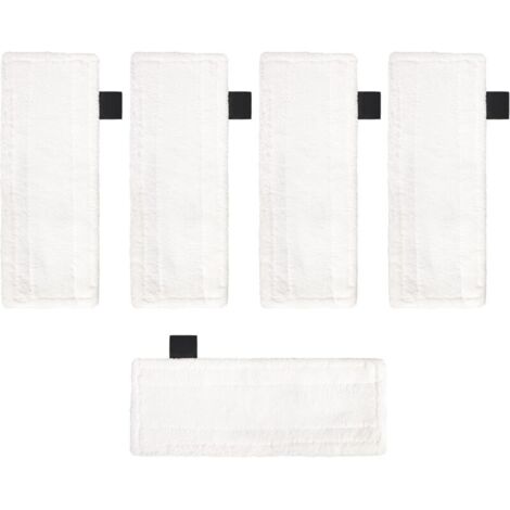 Lntyq Lot de 5 tampons de nettoyage en microfibre compatibles avec nettoyeur vapeur Karcher EasyFix SC2 SC3 SC4 SC5 Series Tampons de rechange pour nettoyeur vapeur (blanc) (1/5)