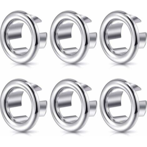 Lntyq Lot de 6 pièces d'anneaux de débordement d'évier, conçus pour les éviers de lavage de salle de bains et de cuisine (1/5)