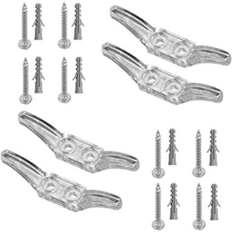Lntyq Create idea 4 Pièces Taquets de Cordon de Store Cordon Taquets Stores en Plastique Transparent Enrouleurs de Corde avec Vis pour Stores Rideaux Pare-soleil Cordes