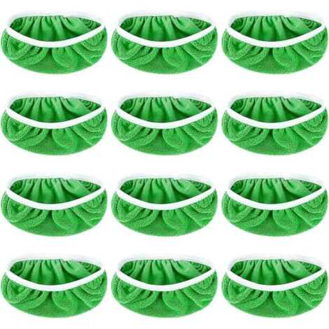 Lntyq 12 Pièces Chiffons De Sol Humides pour Swiffer, Lingettes Humides RéUtilisables en Tissu en Velours de Corail Verte, SerpillièRe Humide Et SèChe en Microfibre, AdaptéEs à Tous Types De Sols (12) (1/5)